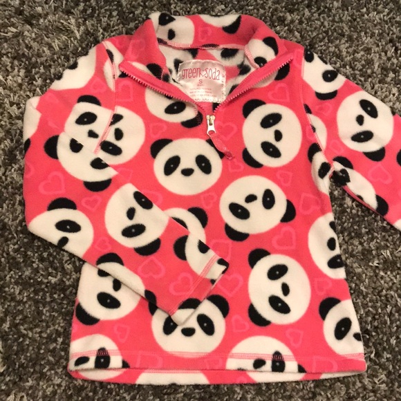 Green Soda Other - Cute Panda Fleece 3/4 Zip Pullover!